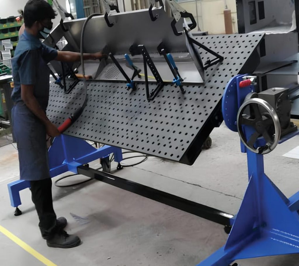 fixto-industries-spm-machine-panel-fixture-with-positioner Welding Table Clamps Manufacturers